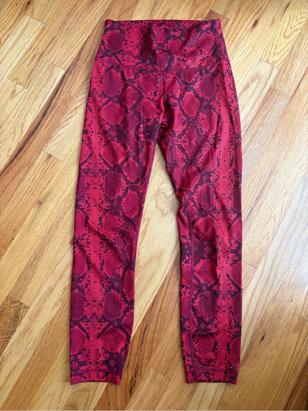 Red Snake Print High-Waist Lululemon Leggings